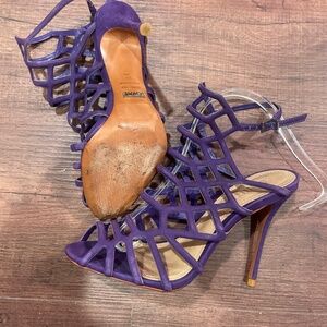 FINAL LAST CHANCE SCHUTZ Purple Suede Strappy High Heels